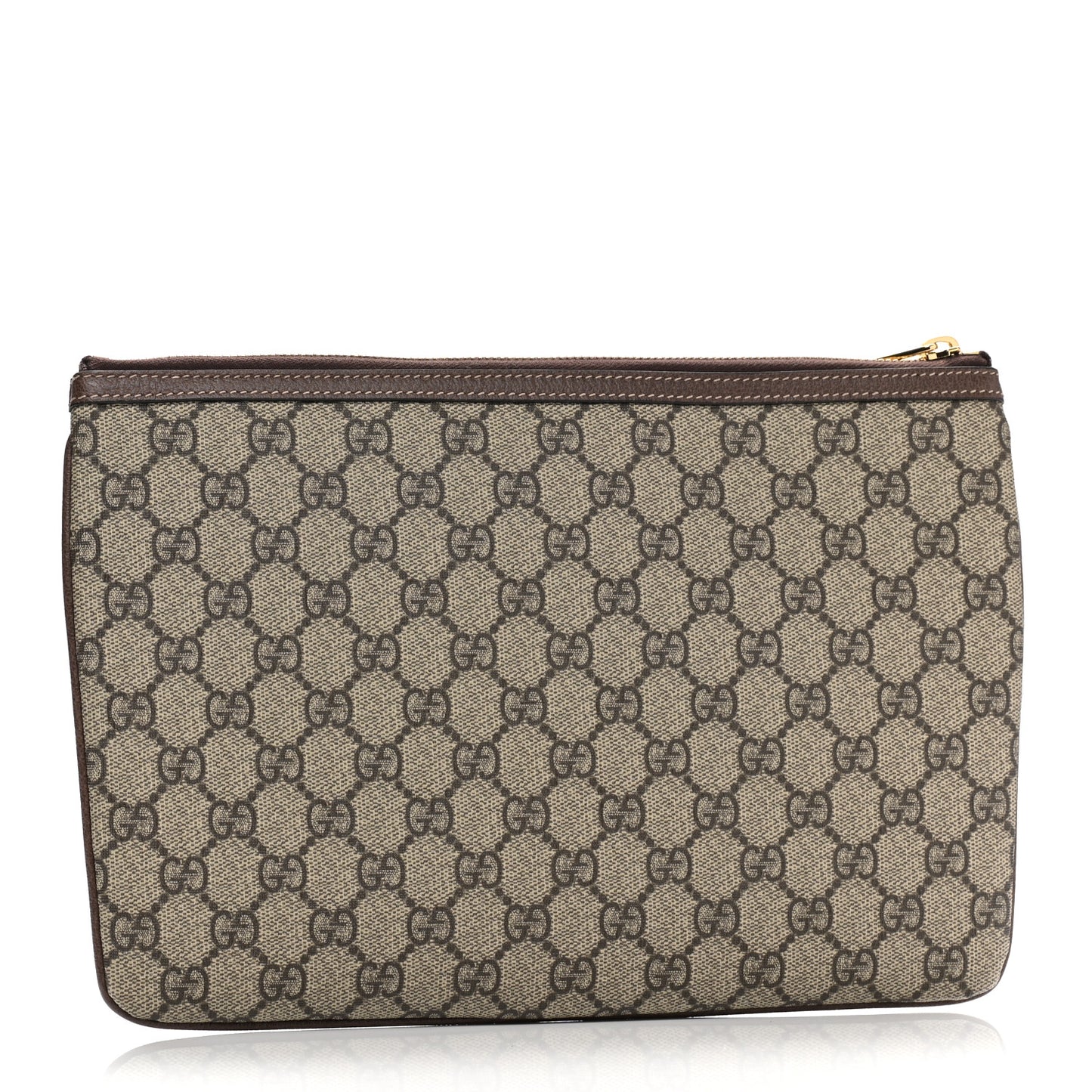 GG Supreme Monogram Large Ophidia Pouch Clutch Brown