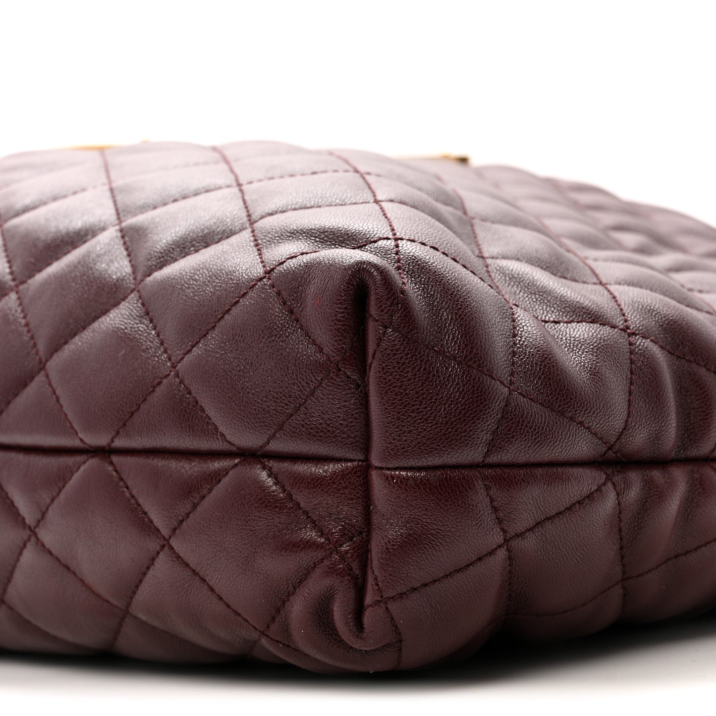 Lambskin Quilted Maxi Icare Shopping Tote Hot Wine