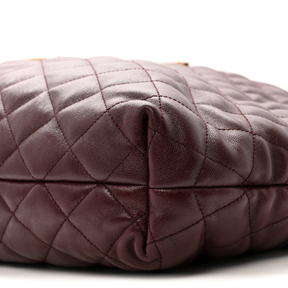 Saint Laurent Lambskin Quilted Maxi Icare Shopping Tote Hot Wine 11 of 12