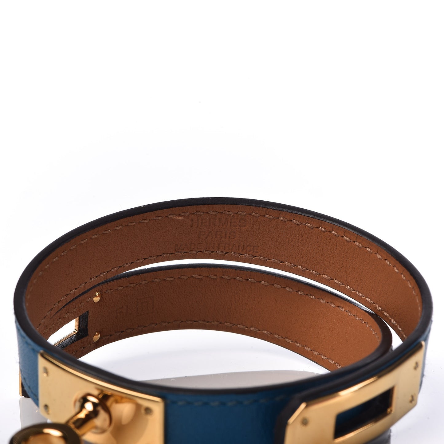 Tadelakt Kelly Double Tour Bracelet XS Bleu Izmir