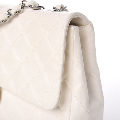 Chanel Lambskin Quilted Jumbo Single Flap White 13 of 19
