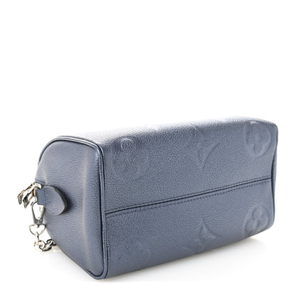 Louis Vuitton Metallic Empreinte Monogram Giant Speedy Bandouliere 20 Navy Nacre 7 of 19