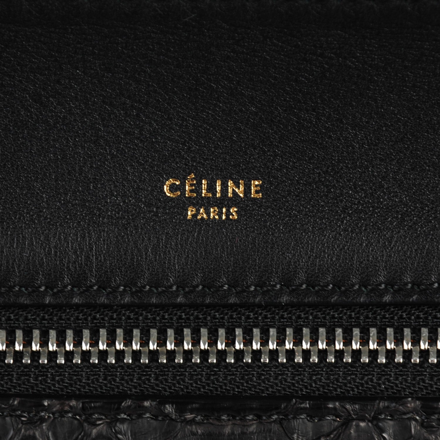 Celine Python Smooth Calfskin Medium Edge Shoulder Bag Black 6 of 9