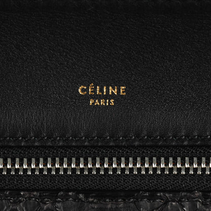 Celine Python Smooth Calfskin Medium Edge Shoulder Bag Black 6 of 9