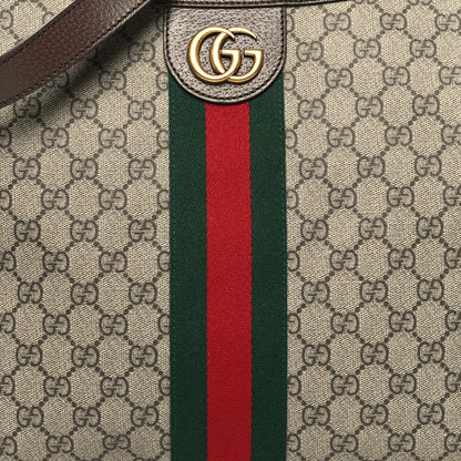 Gucci GG Supreme Monogram Web Ophidia Half Moon Hobo Brown 8 of 11