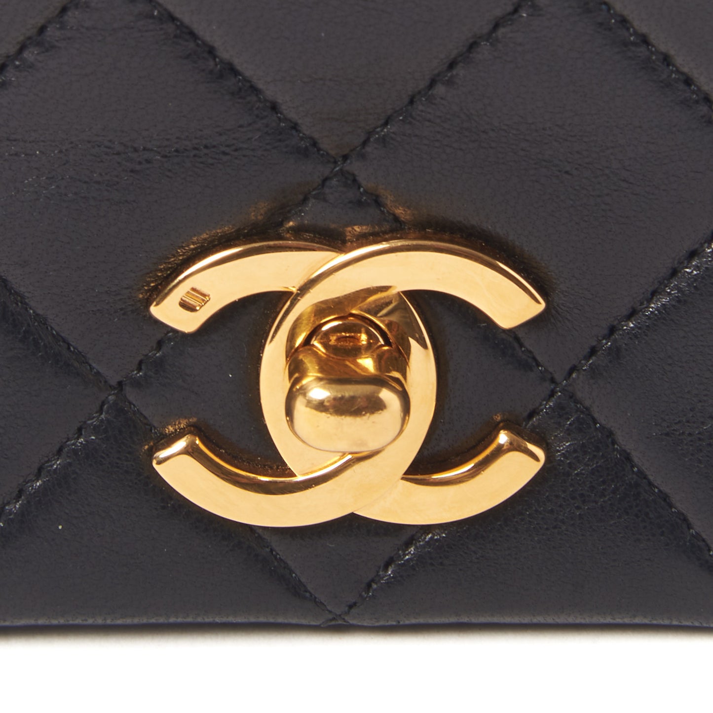 Lambskin Quilted Small Single Flap Black