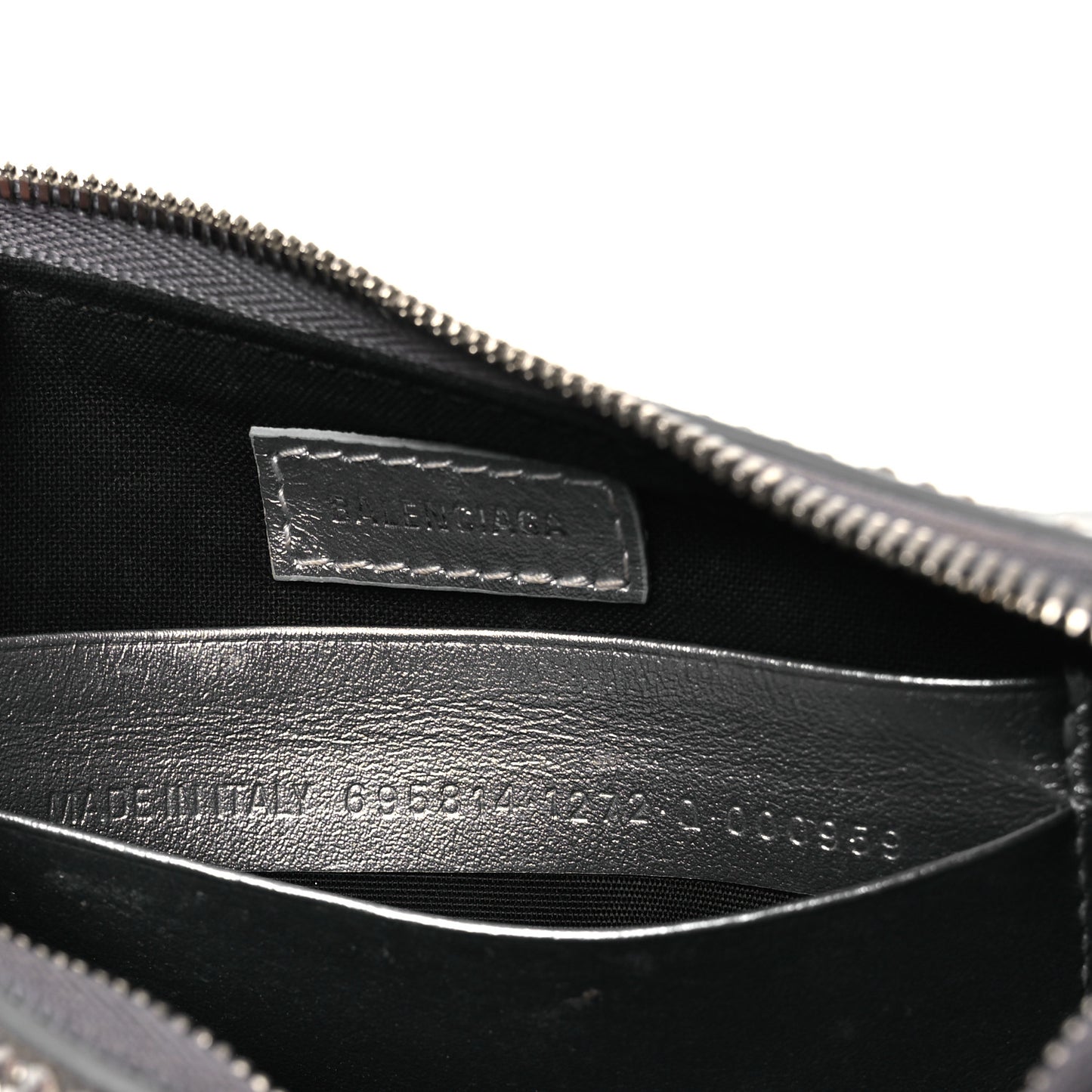 Strass Suede Metallic Nappa Le Cagole Mini Purse With Chain Grey
