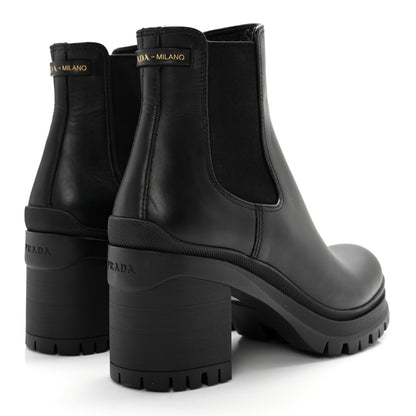 Prada Vitello Montana Lug Sole Chelsea 55mm Boots 40.5 Black 4 of 9