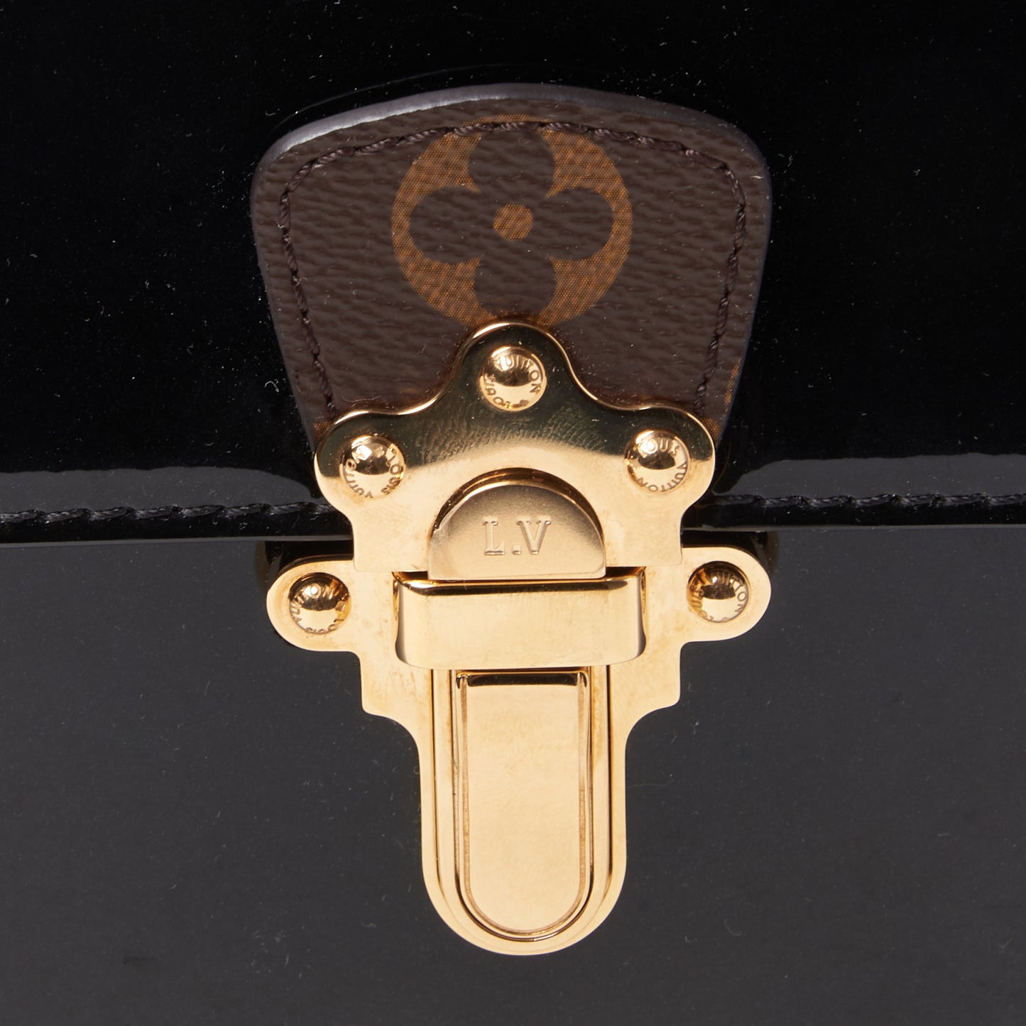 Patent Calfskin Monogram Cherrywood BB Black