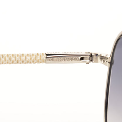 Louis Vuitton Damier Azur Conspiration Pilote Aviator Sunglasses Z0203U 4 of 6