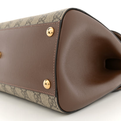Gucci GG Supreme Monogram Calfskin Medium Horsebit 1955 Top Handle Bag Beige Ebony Brown Sugar 9 of 9