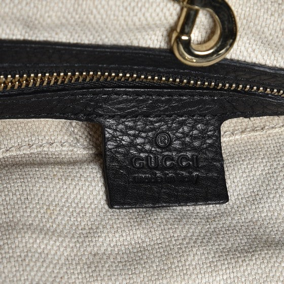 Pebbled Calfskin Medium Soho Chain Shoulder Bag Black