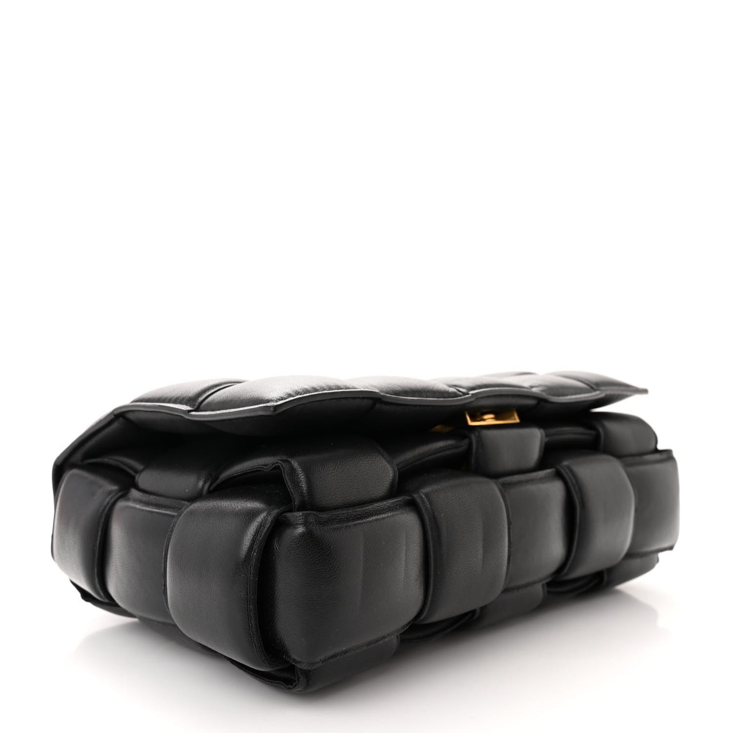 Nappa Maxi Intreccio Padded Cassette Crossbody Bag Black