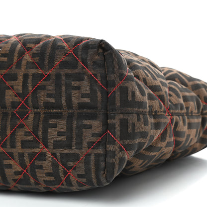 Fendi Zucca Quilted Medium Roll Tote Tobacco Red 7 of 9