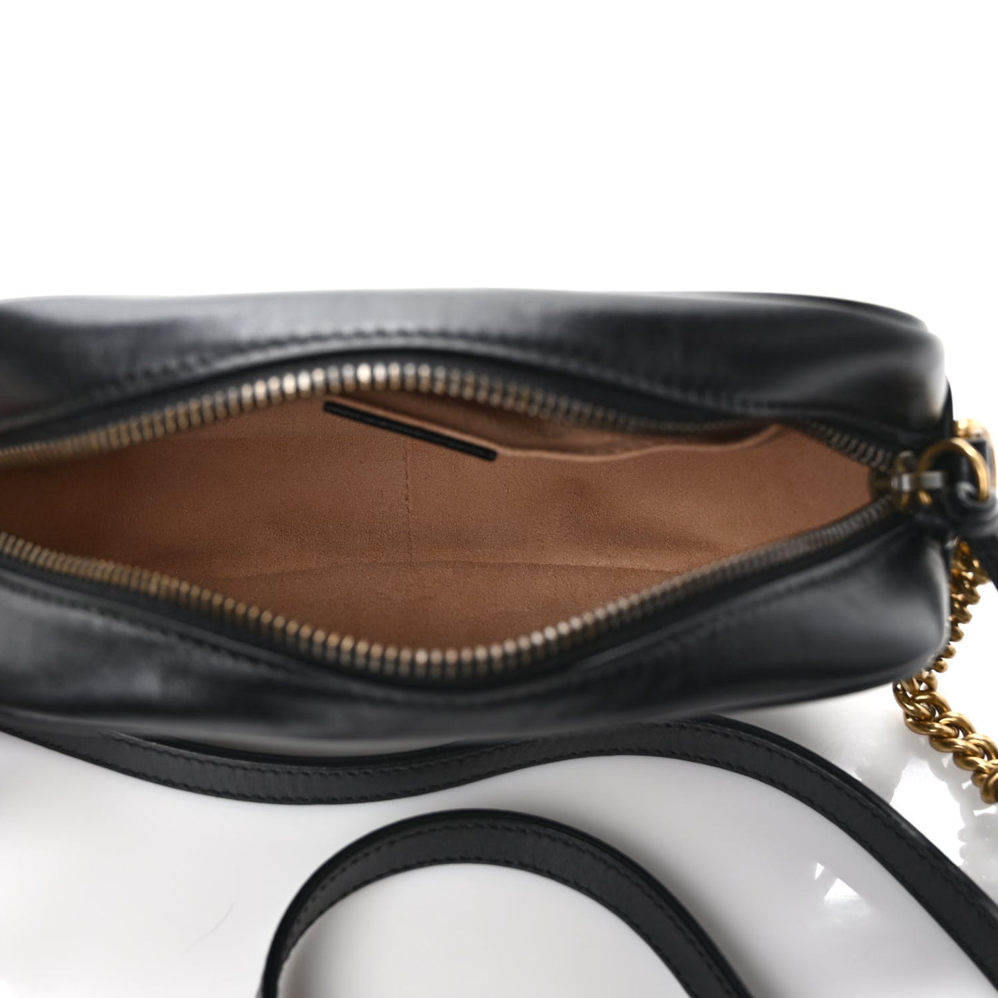 Calfskin Matelasse Mini GG Marmont Chain Shoulder Bag Black