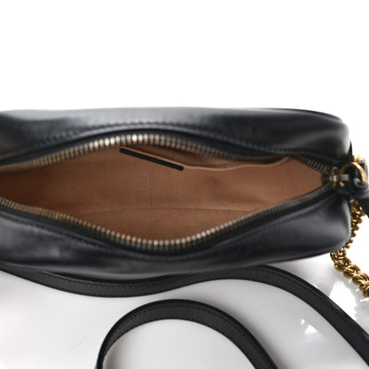 Gucci Calfskin Matelasse Mini GG Marmont Chain Shoulder Bag Black 4 of 9