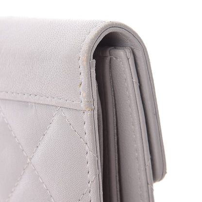 Chanel Lambskin Quilted CC Box Flap Wallet Grey 18 of 23