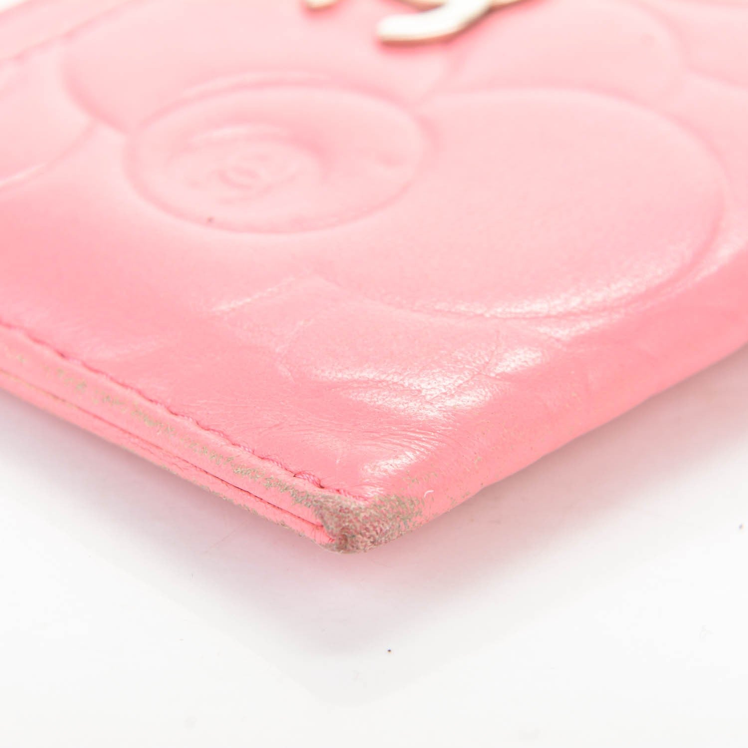 Chanel Lambskin Camellia Embossed Card Holder Pink 4 of 13