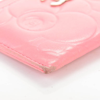 Chanel Lambskin Camellia Embossed Card Holder Pink 4 of 13
