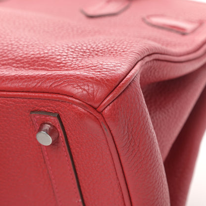 Hermes Taurillon Clemence Birkin 30 Rouge Casaque 11 of 15