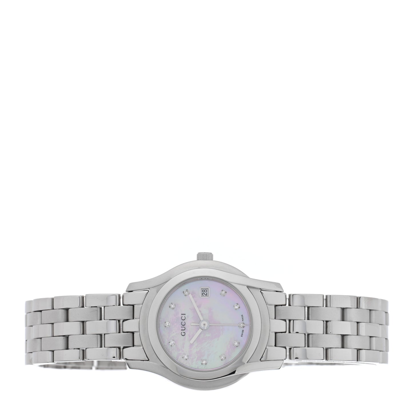 Stainless Steel Diamond Pink Mother of Pearl 27mm 5500L Quartz Watch