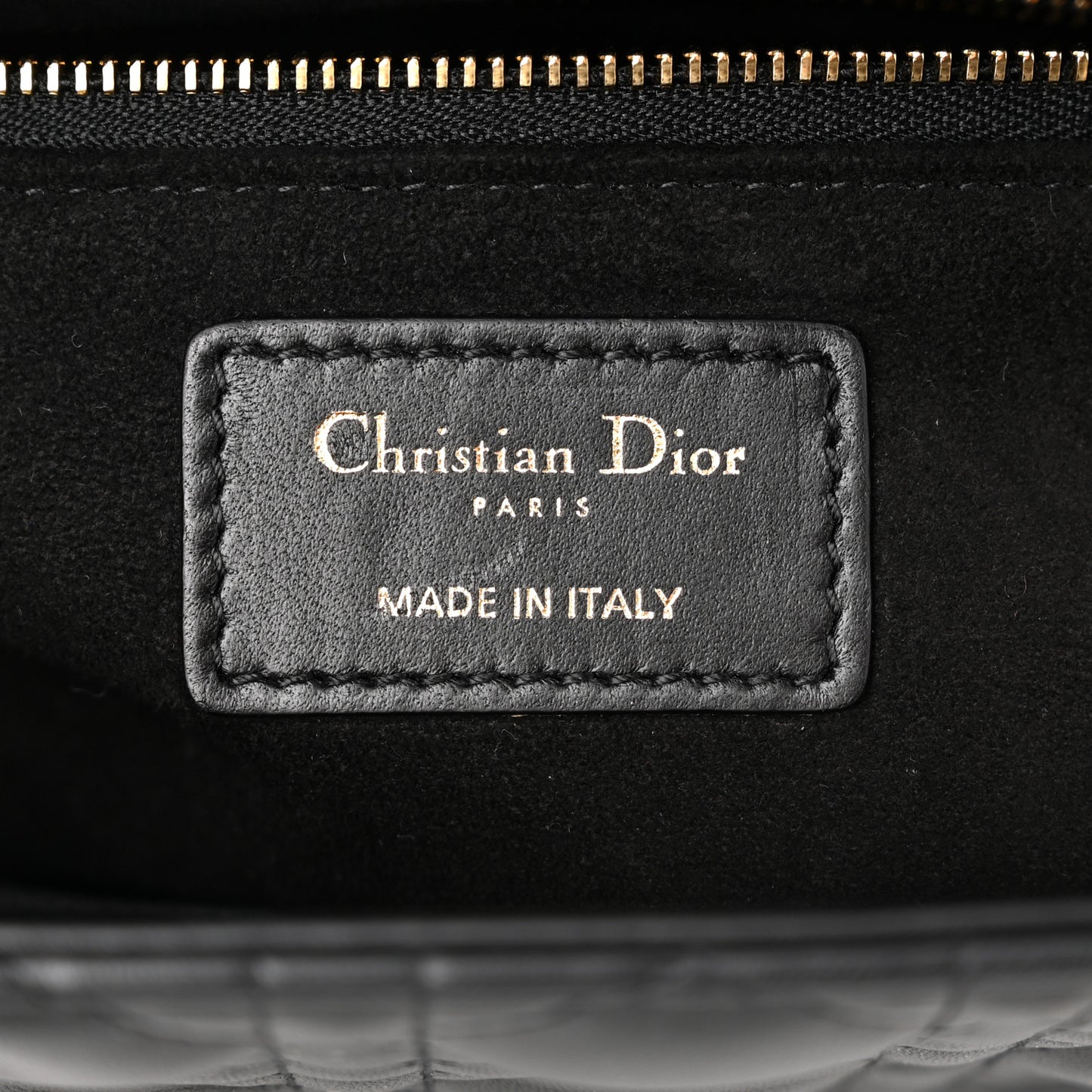 Lambskin Cannage Medium Lady Dior Black