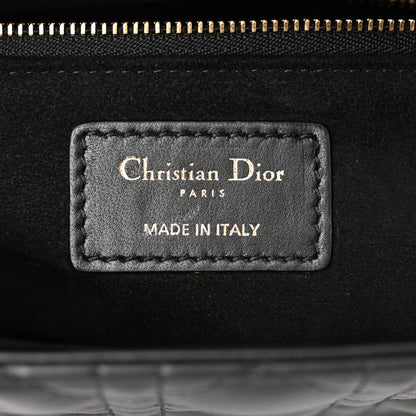Christian Dior Lambskin Cannage Medium Lady Dior Black 6 of 11