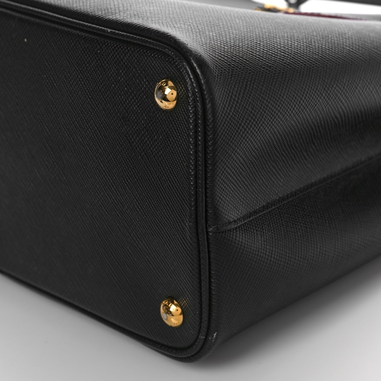 Saffiano Cuir Small Double Bag Black Fuoco