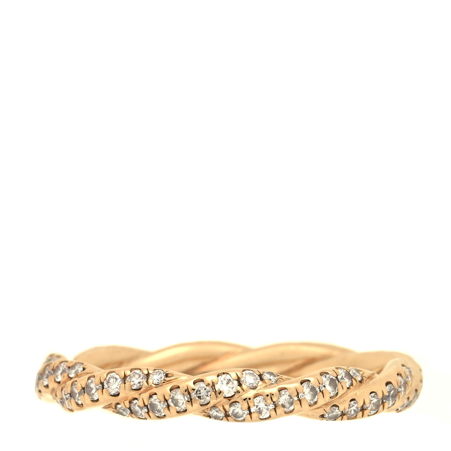 David Yurman 18K Yellow Gold Diamond Pave Flex Ring 51 5.75 3 of 5