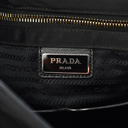 Prada Tessuto Nylon Saffiano Messenger Satchel Black 6 of 12