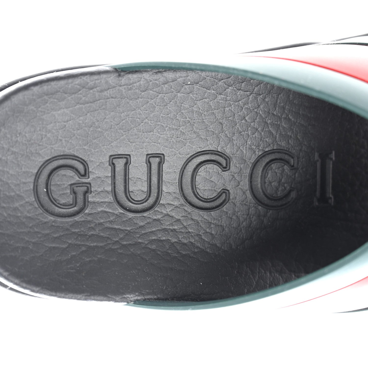 Gucci Rubber Web Womens Criss Cross Slide Sandals 36 Green Red 7 of 9