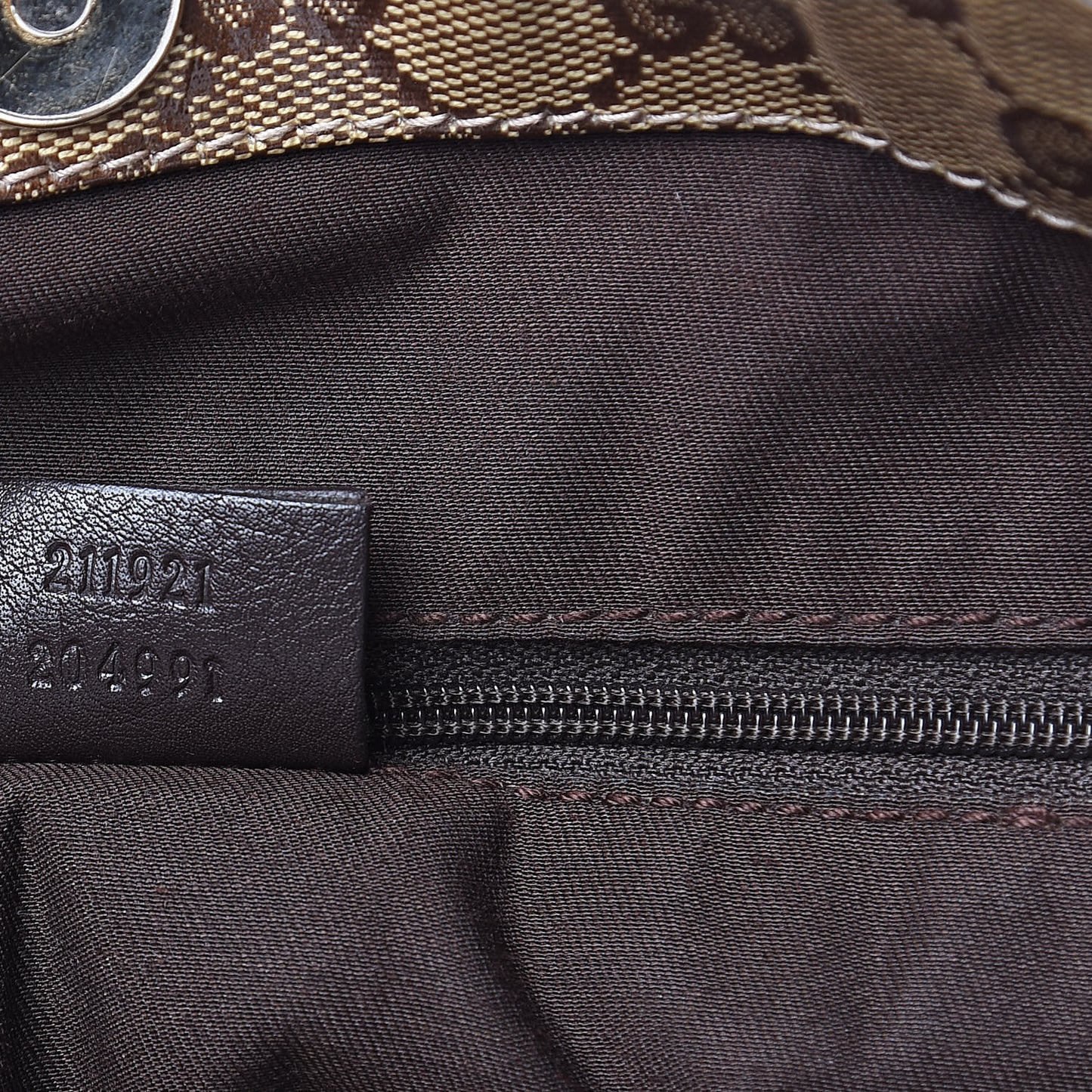 Crystal Monogram Medium Web Tote Brown