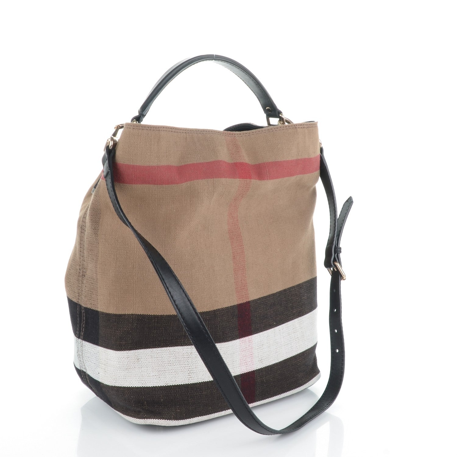 Burberry Canvas Mega Check Medium Susanna Hobo Black 3 of 9