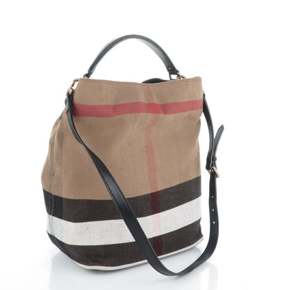 Burberry Canvas Mega Check Medium Susanna Hobo Black 3 of 9