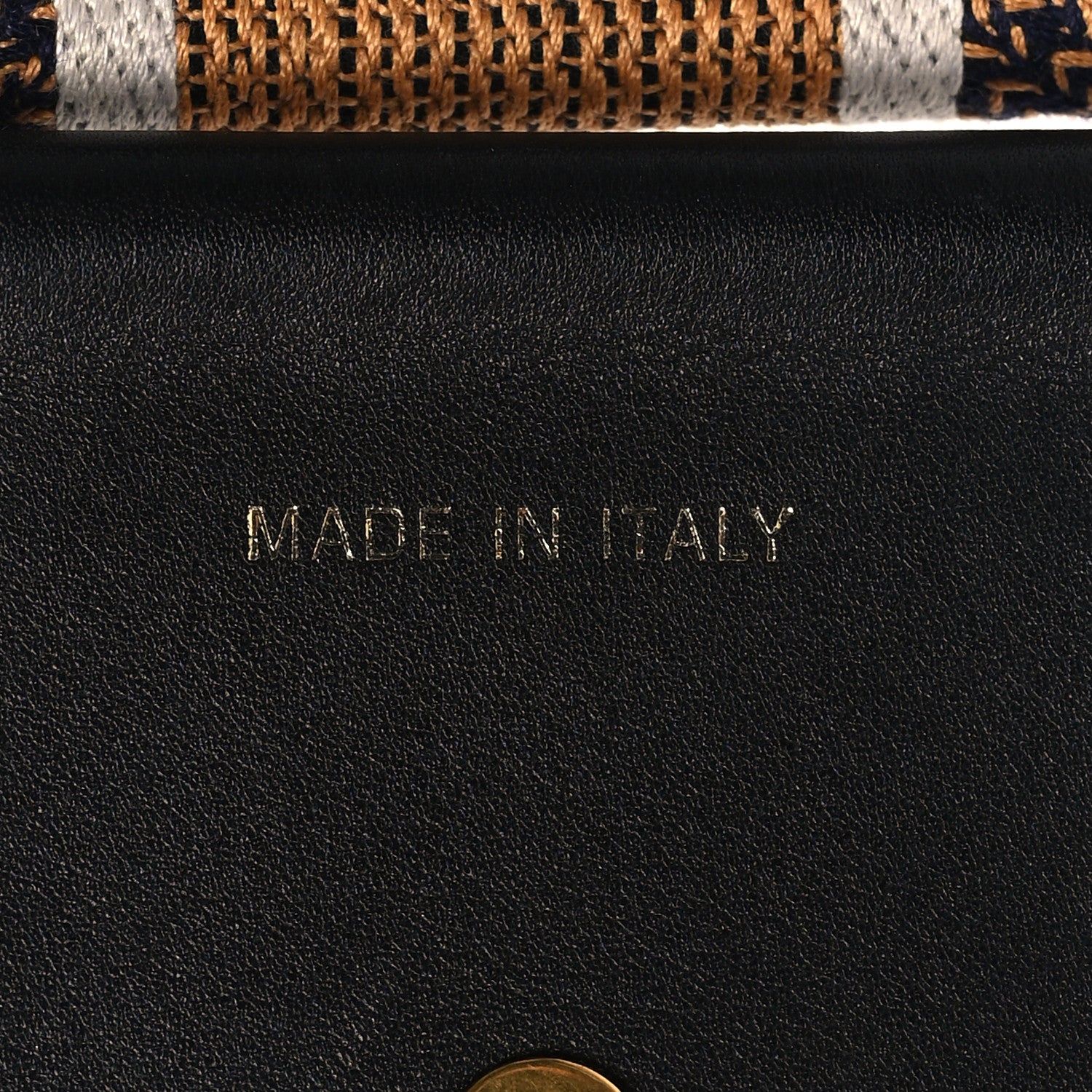 Christian Dior Canvas Embroidered Shoulder Strap Chocolate Multicolor 4 of 4