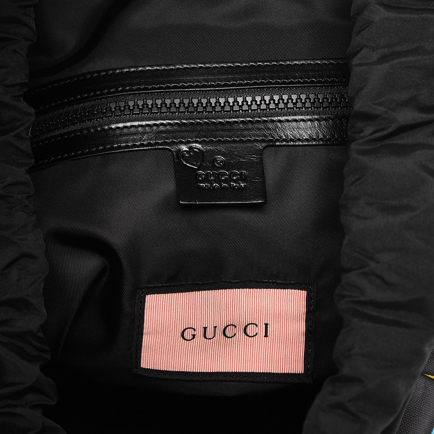 Techno Canvas GucciGhost Double Buckle Backpack Black New Acquamarine