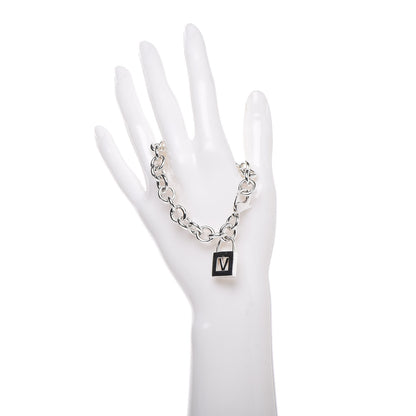 Tiffany Sterling Silver Initial V Lock Charm Bracelet 2 of 5