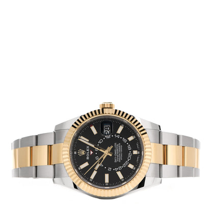 Rolex 18K Yellow Gold Stainless Steel 42mm Oyster Perpetual Sky-Dweller Watch Bright Black 326933 2 of 6