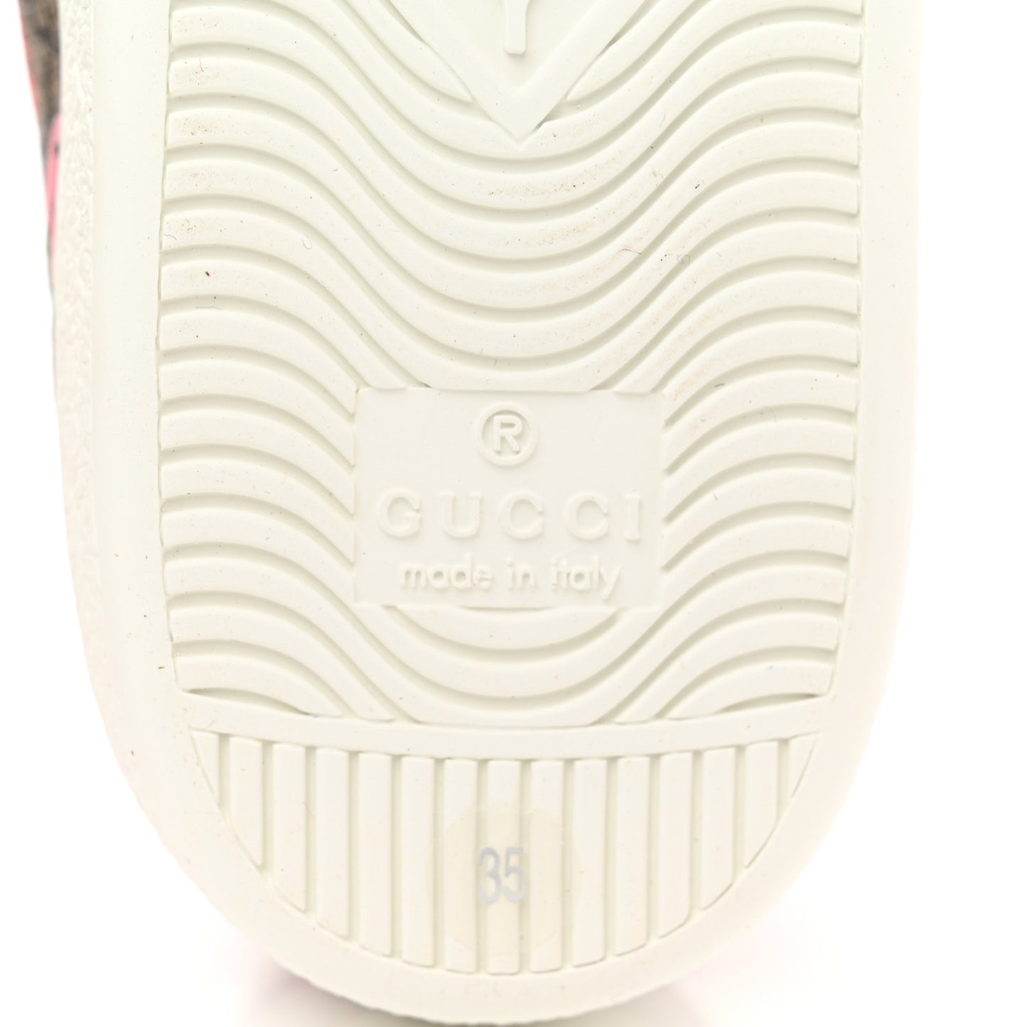 GG Supreme Monogram Strawberry Web Womens Ace Sneakers 35 Beige Multicolor Red Green