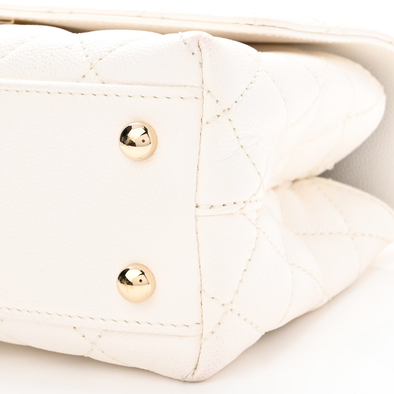 Chanel Caviar Quilted Mini Coco Handle Flap White 9 of 14