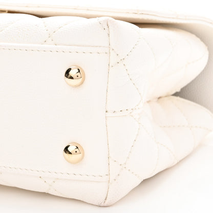 Chanel Caviar Quilted Mini Coco Handle Flap White 9 of 14