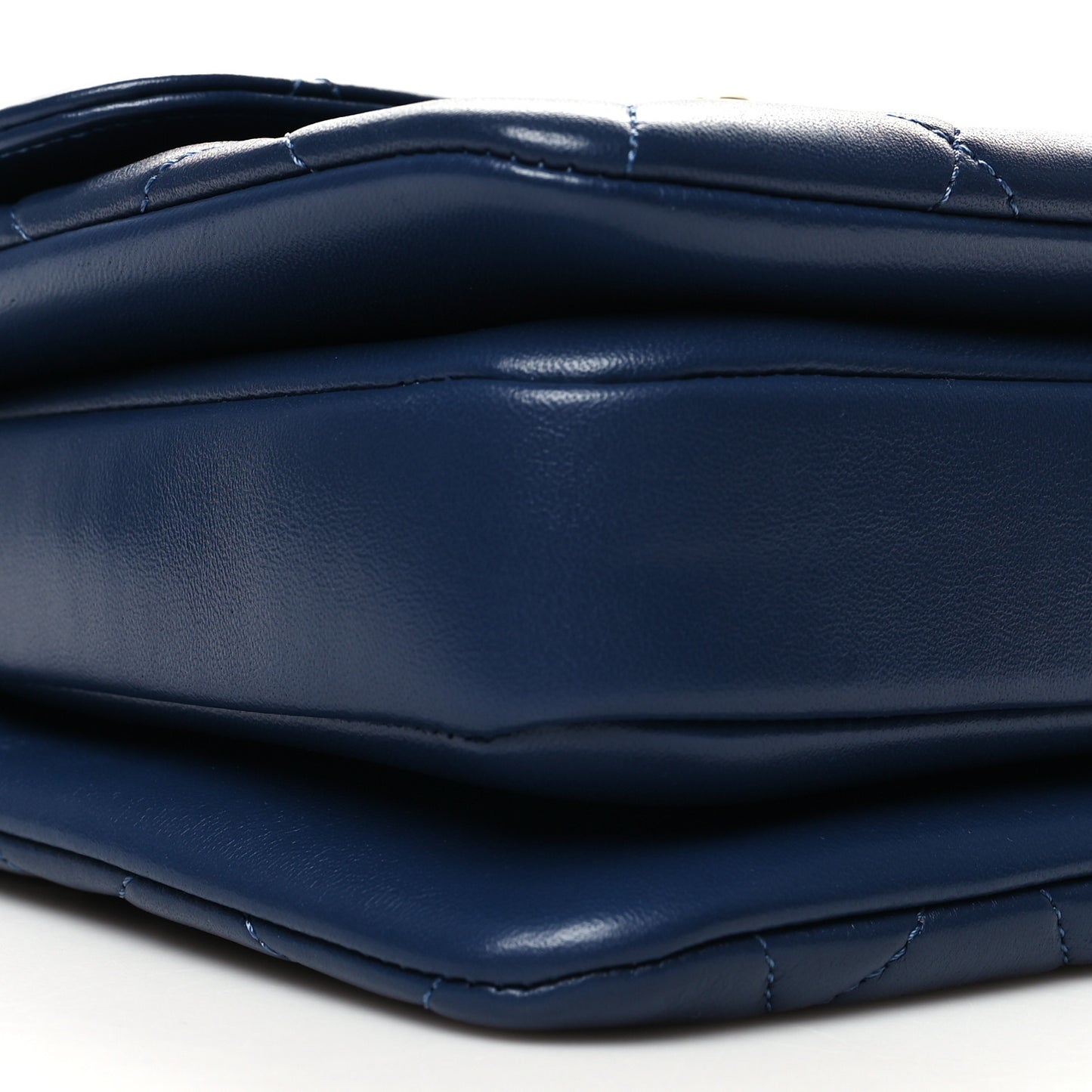 Lambskin Quilted Small Trendy CC Flap Dual Handle Bag Navy