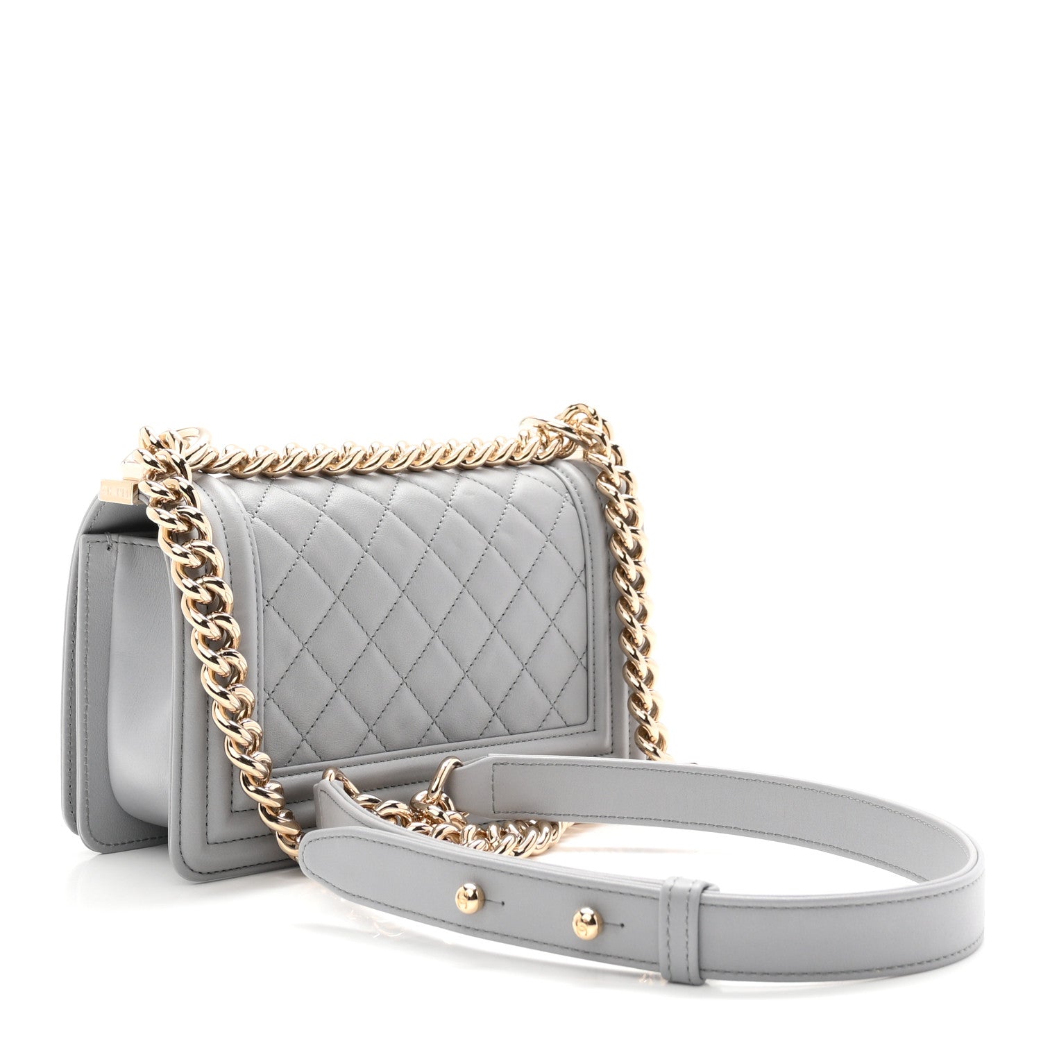 Chanel Calfskin Quilted Small Boy Flap Grey 3 of 11