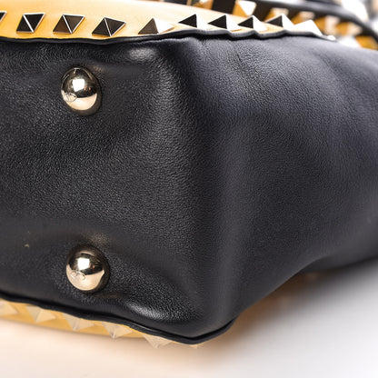 Valentino Garavani Vitello Mini Rockstud Tote Yellow Black 10 of 12
