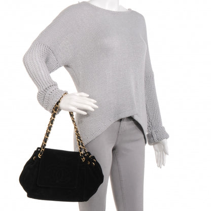 Chanel Suede Accordion Flap Black 2 of 8