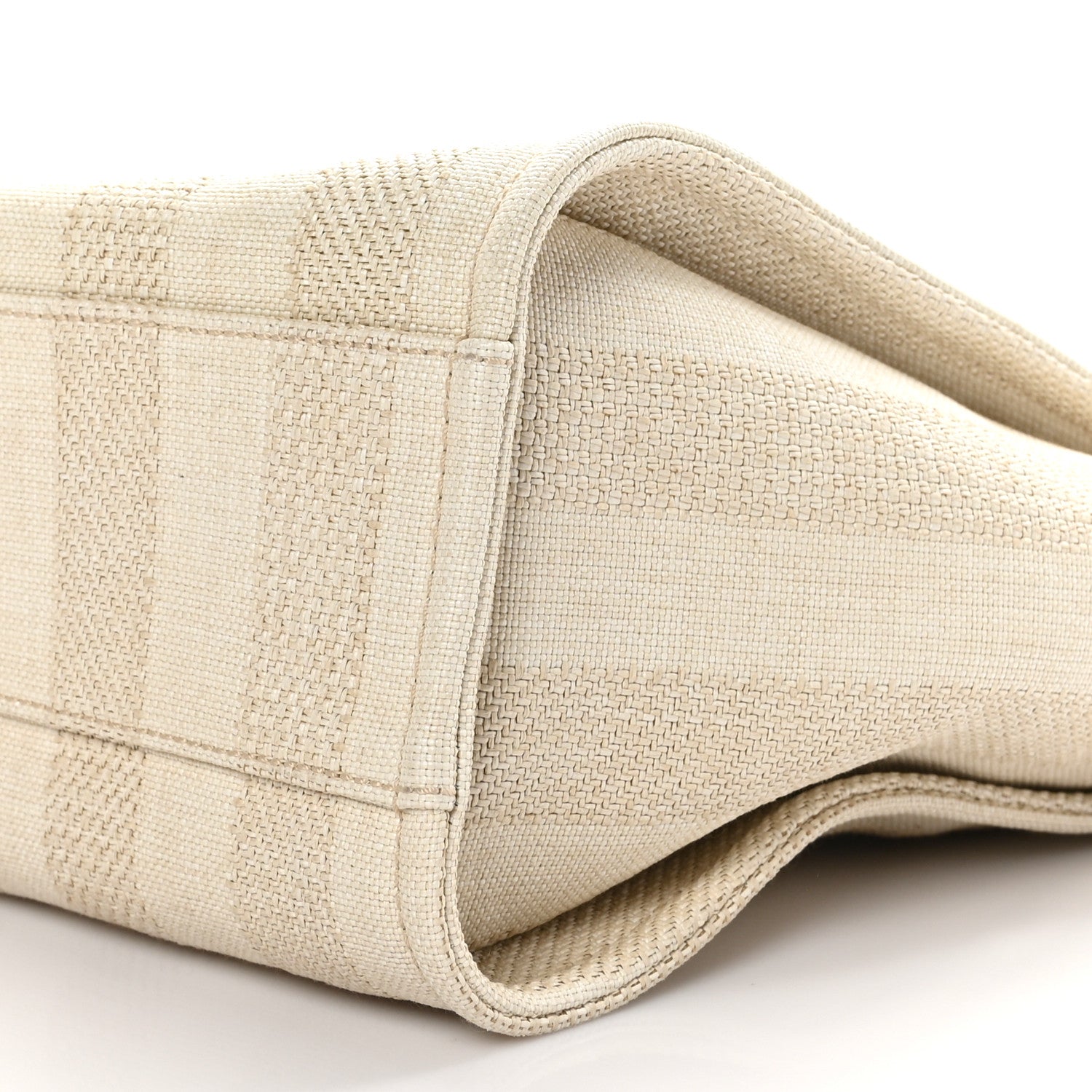 Chanel Mixed Fibers Calfskin Striped Small Deauville Tote Beige 10 of 10