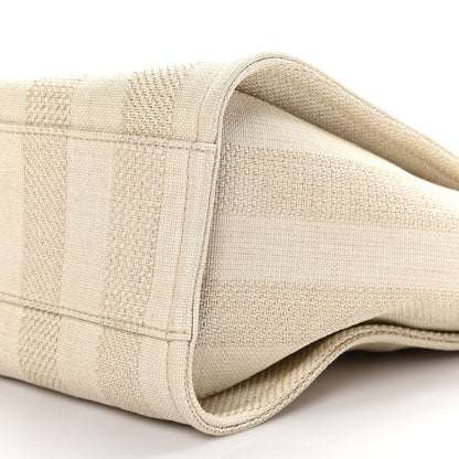 Chanel Mixed Fibers Calfskin Striped Small Deauville Tote Beige 10 of 10