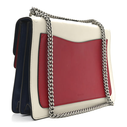 Gucci Calfskin Bee Embroidered Medium Dionysus Shoulder Bag White Blue Hibiscus Red 3 of 11