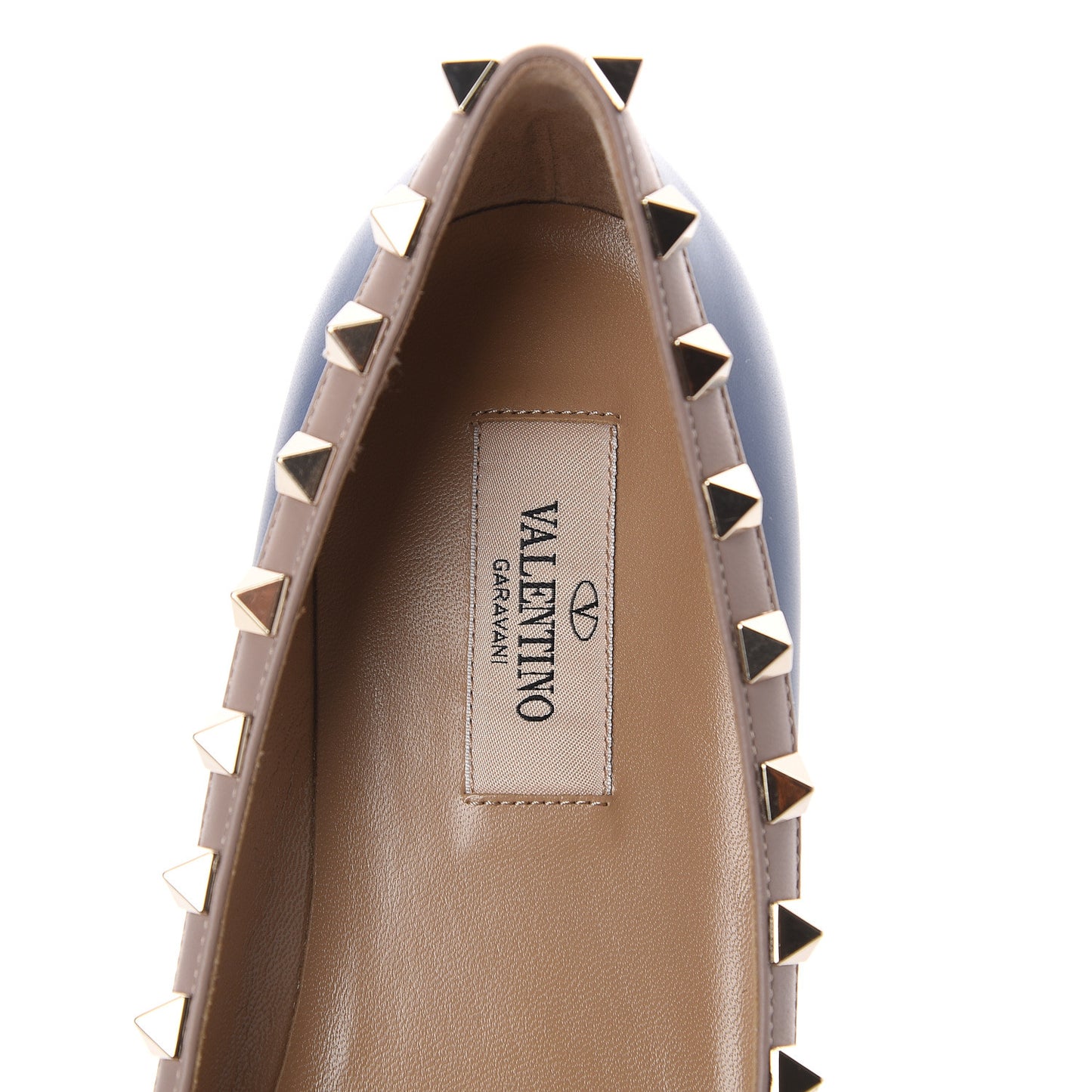 Nappa Rockstud Ballerina Flats 37.5 Light Ocean Poudre