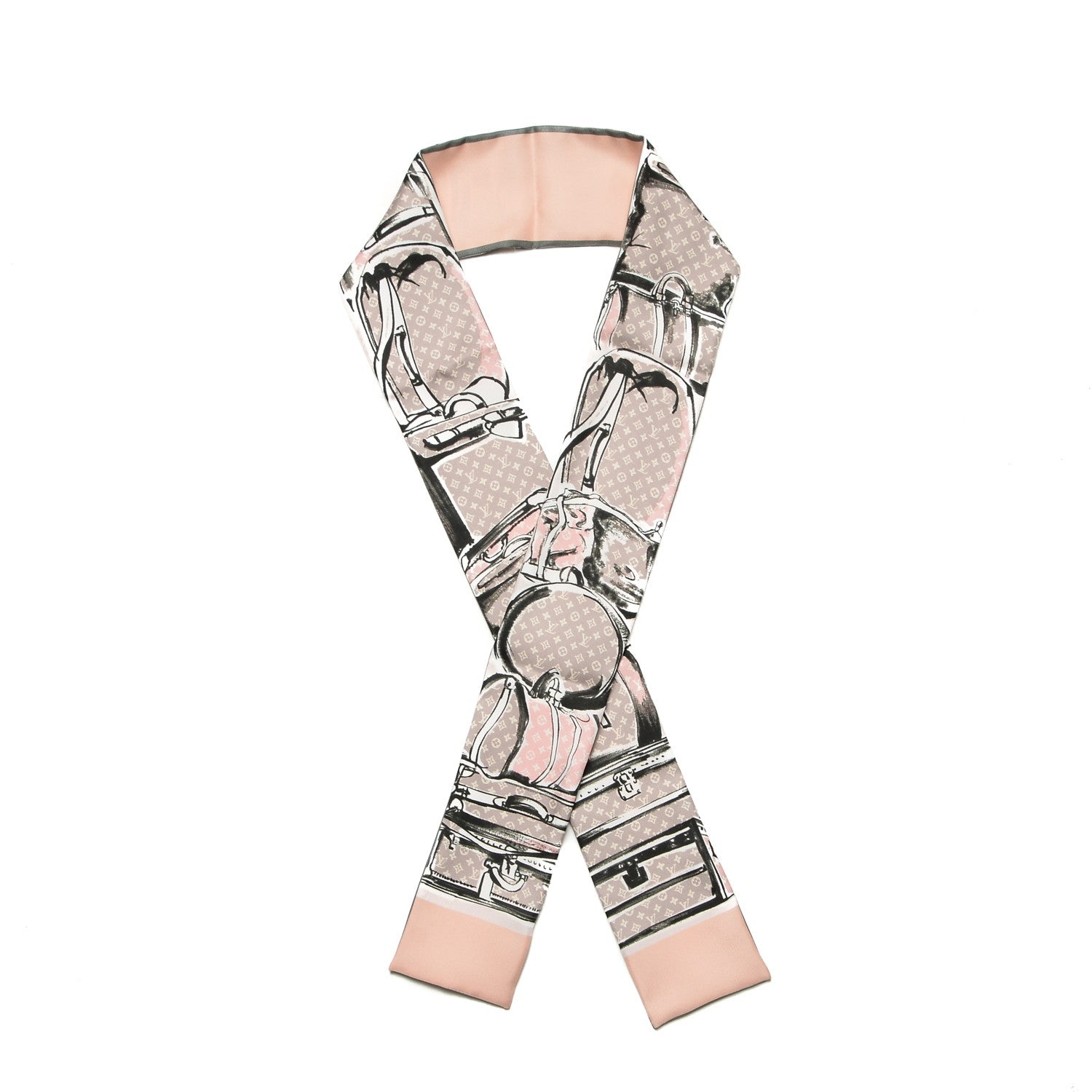 Louis Vuitton Silk Monogram Trunks Bandeau Rose Poudre 1 of 4